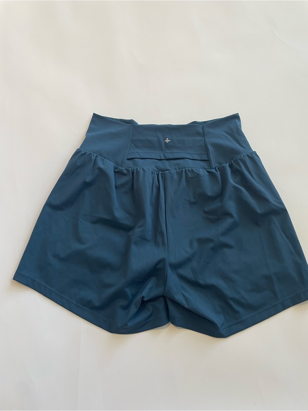 SoftlyZero Airy Super High Waisted Cool Touch Yoga Shorts 5'' Pockets L Blue - Picture 8 of 11